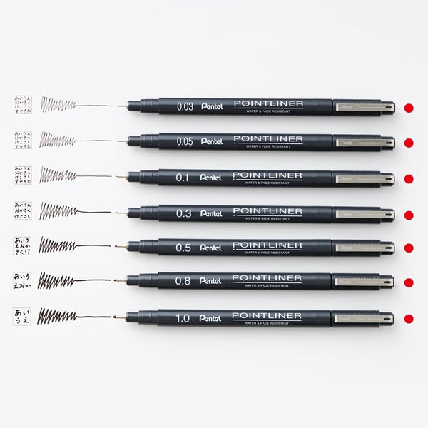 Pentel Pointliner - Set of 7 Marker Pens (Pack of 5) | papermindstationery.com