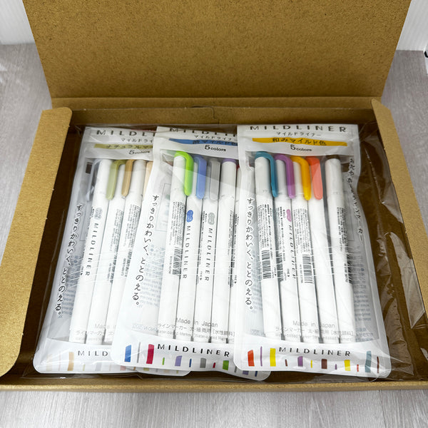 Zebra Mildliner Double-Sided Highlighter 5 Color Set x 3 Sets A (Plus a FREE pouch bag as gift)