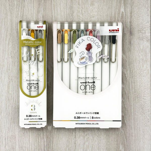 Uni-ball One 0.38mm Pen Fika Color Set of 8 & Creative Color Set of 3