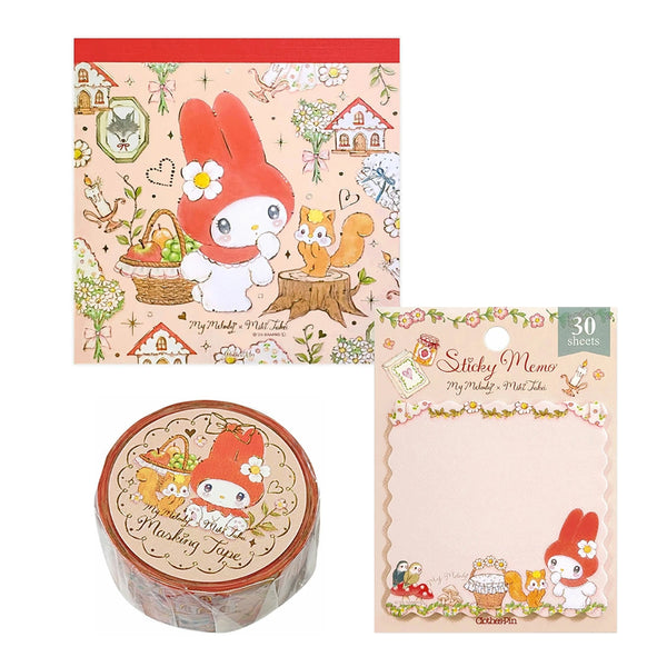 Sanrio Character Stationery Set My Melody (Memo pad, Sticky Note &amp; Washi Tape) PSS-SET0017