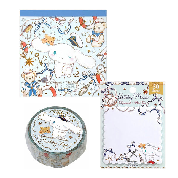 Sanrio Character Stationery Set Cinnamoroll (Memo pad, Sticky Note &amp; Washi Tape) PSS-SET0019