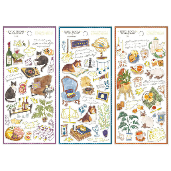 Mind Wave Sticker Sheet Set of 3 - Snug Room with Pets