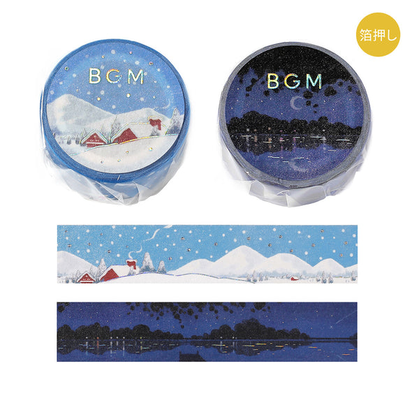 BGM 20mm Washi Tapes Set of 2 - Dream Scenery Snow Country & Night Lake
