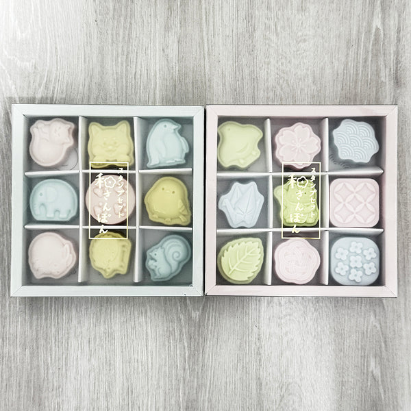 SunStar Stationery Stamp Set of 2 Wasanpon - Japanese Traditional Pattern & Animal Pattern