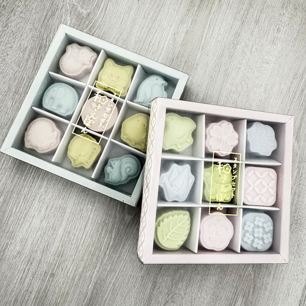 SunStar Stationery Stamp Set of 2 Wasanpon - Japanese Traditional Pattern & Animal Pattern