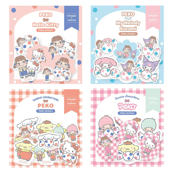 Sanrio Characters x PEKO Flake Stickers Set - Dot & Checker