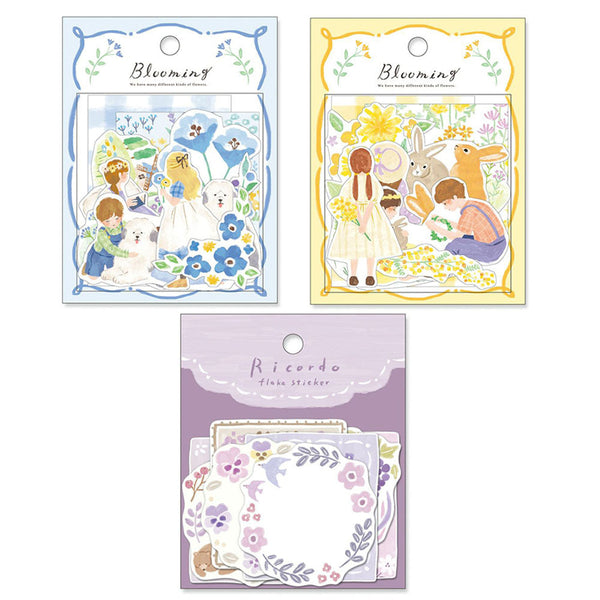 Mind Wave Flake Stickers Set - Blooming Blue and Yellow & Ricordo Purple Frames