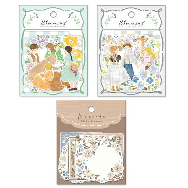 Mind Wave Flake Stickers Set - Blooming Mint and Grey & Ricordo Brown Frames