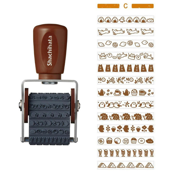 Shachihata Rotating Decoration Stamp - Furukawashiko Pattern C NRD13A10