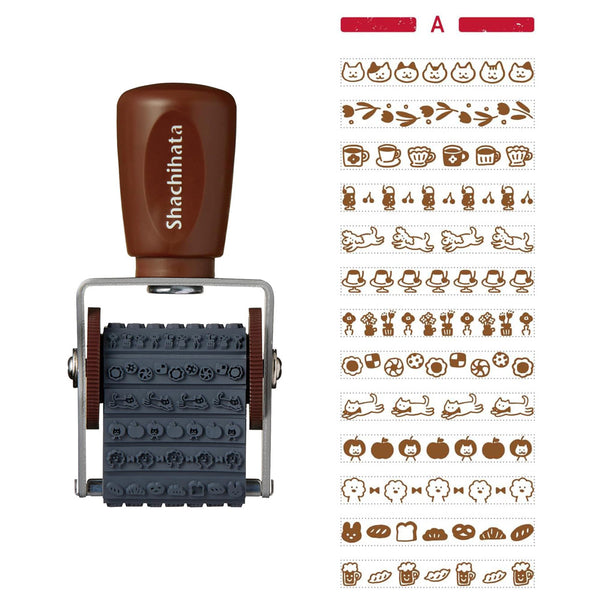 Shachihata Rotating Decoration Stamp - Furukawashiko Pattern A NRD13A8