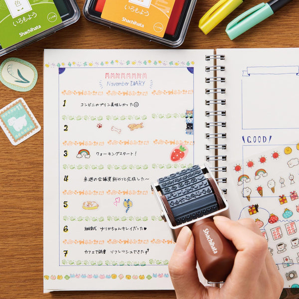 Shachihata Rotating Decoration Stamp - Furukawashiko Pattern C NRD13A10