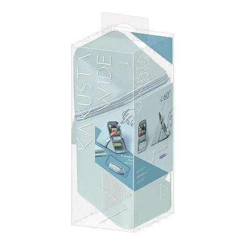 Sonic Kakusta Wide Portable Pen Case Stand with Drawer – Silicone Type Light Blue FD-2045-LB | papermindstationery.com