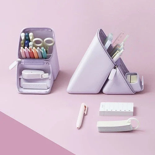 Sonic Kakusta Wide Portable Pen Case Stand with Drawer – Silicone Type Violet FD-2045-V | papermindstationery.com