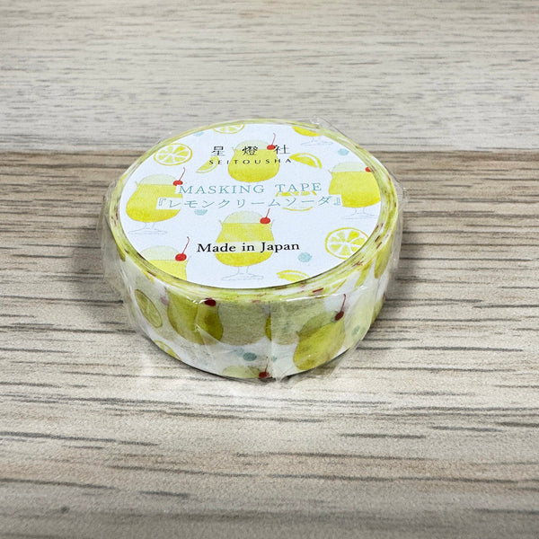 Seitousha 15mm Washi Tape - Lemon Cream Soda MT5-528 for scrapbooking | Papermind Stationery