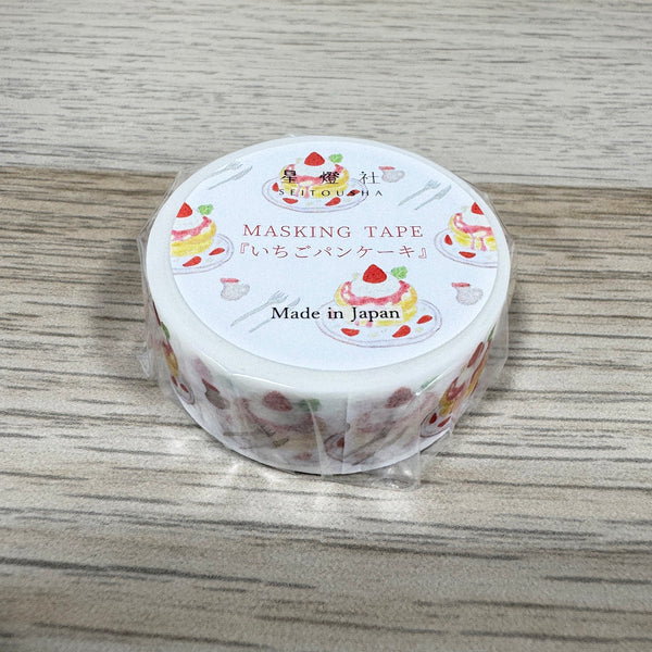 Seitousha 15mm Washi Tape Strawberry Pancake MT5-529 for scrapbooking | Papermind Stationery
