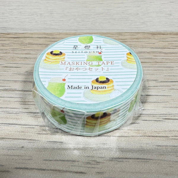 Seitousha 15mm Washi Masking Tape - Morning Pancake & Cream Soda MT5-532 for scrapbooking