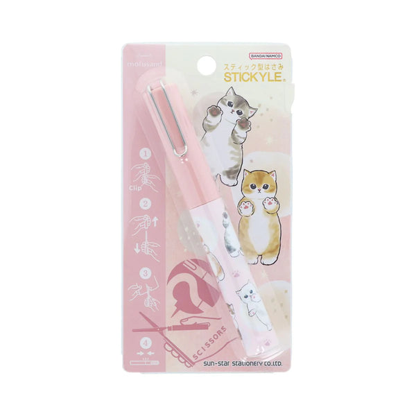 Sunstar Stationery Stickyle Scissors Mofusand Nyanko Pink S3721779