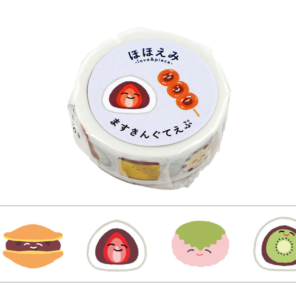 World Craft 15mm Washi Tape Smiling Japanese Sweets HMT-005 (Pack of 4)
