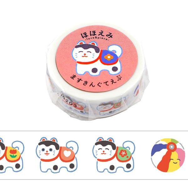 World Craft 15mm Washi Tape Smiling Papier-mache Dog HMT-009 (Pack of 4)
