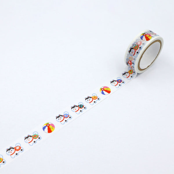 World Craft 15mm Washi Tape Smiling Papier-mache Dog HMT-009 (Pack of 4) | papermindstationery.com