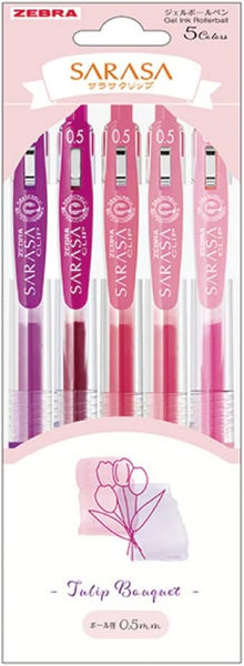 Zebra Sarasa Clip 0.5mm 5 Color Bouquet Set - Tulip JJ15-TU-5C