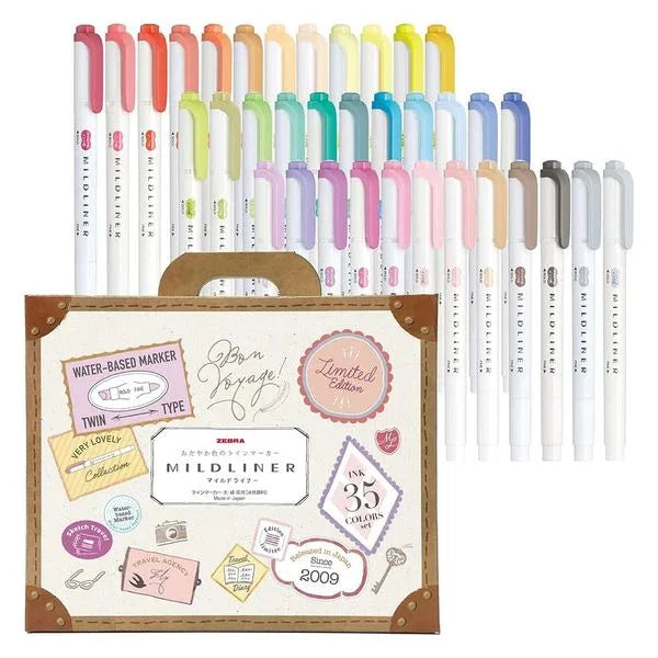 Zebra Mildliner Highlighter Marker Pen Limited Edition 35 Color Set WKT7-35C | papermindstationery.com