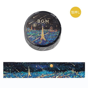 BGM Washi Tape 20mm Masking Tape Foil Stamping - Night of Shooting Stars | papermindstationery.com | 20mm Washi Tapes, BGM, New Arrival, Space