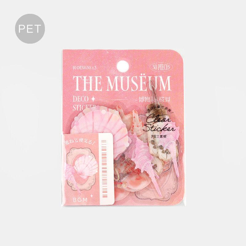 BGM Transparent Clear Sticker Flake SEAL - Natural History Pink Shells | papermindstationery.com | BGM, Flake Stickers, New Arrival