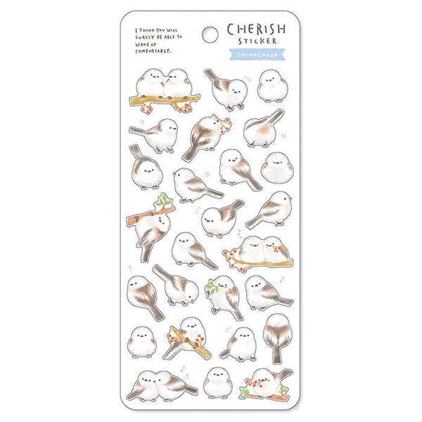 Mind Wave Sticker Sheet - Adorable Bird Long-tailed Tit | papermindstationery.com