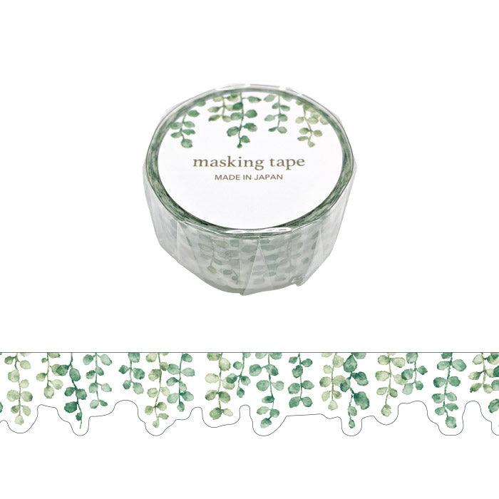 Mind Wave Washi Tape 18mm Die Cut Masking Tape - Watercolor Hanging Leaves | papermindstationery.com
