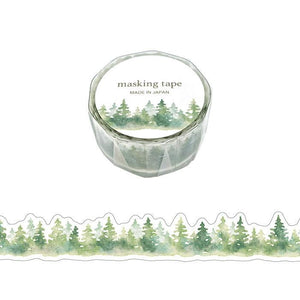 Mind Wave Washi Tape 18mm Die Cut Masking Tape - Watercolor Forest Trees | papermindstationery.com | 18mm Washi Tapes, Flower, Mind Wave, New Arrival, Washi Tapes