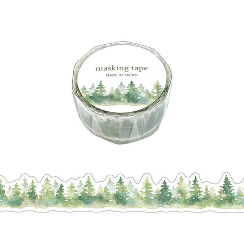 Mind Wave Washi Tape 18mm Die Cut Masking Tape - Watercolor Forest Trees | papermindstationery.com