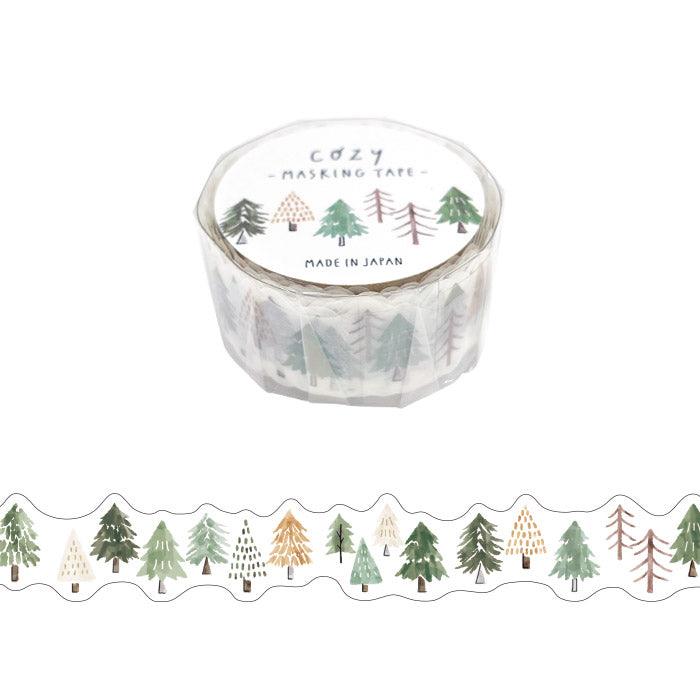 Mind Wave Washi Tape 18mm Die Cut Masking Tape - Forest Trees in Styles | papermindstationery.com | 18mm Washi Tapes, Flower, Mind Wave, New Arrival, Washi Tapes
