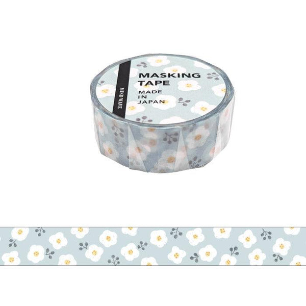 Mind Wave Washi Tape 15mm Masking Tape - Cute Little White Flowers | papermindstationery.com | 15mm Washi Tapes, Flower, Mind Wave, New Arrival