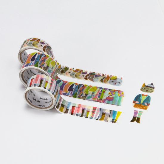 Stylish Cat - Bande Washi sticker roll Washi Tape Set | papermindstationery.com