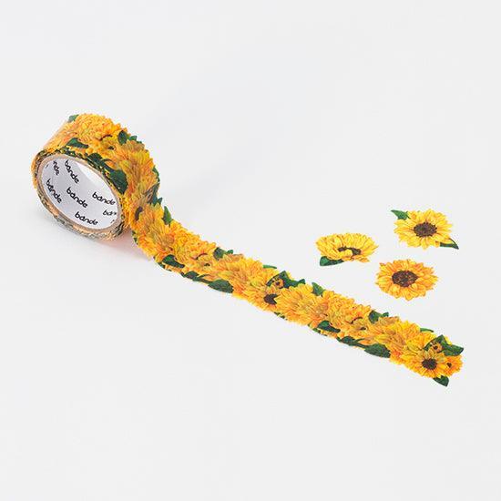 Bande Washi sticker roll Washi Tape - Sunflower (Small) | papermindstationery.com | Bande, Flower, Masking Roll Stickers, Plant