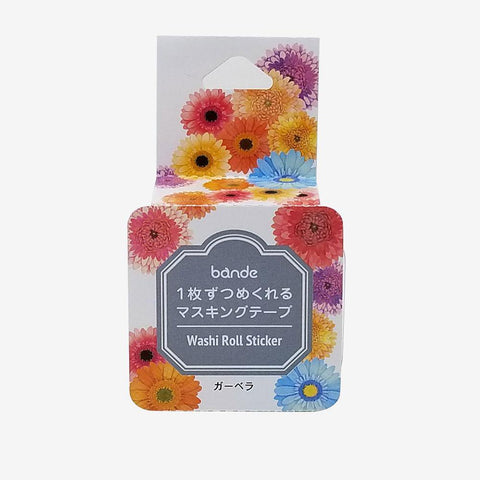 Bande Washi sticker roll Washi Tape - Gerbera Flower | papermindstationery.com | Bande, Flower, Masking Roll Stickers, Plant