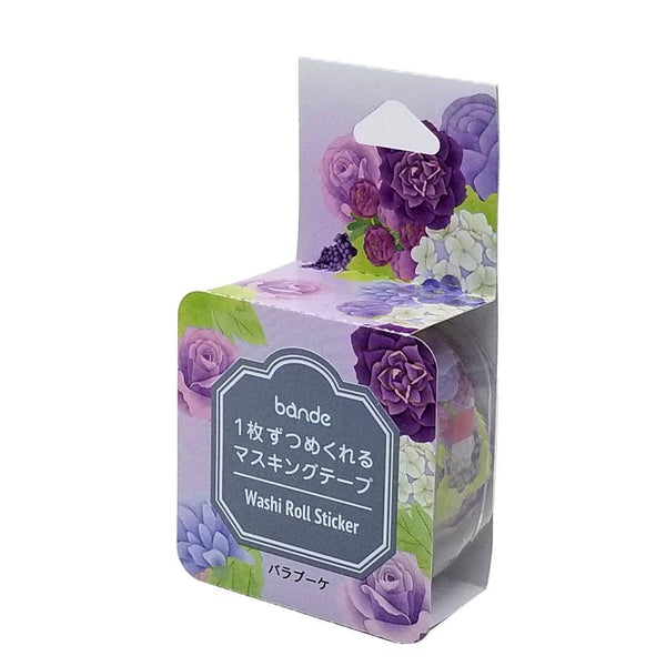 Bande Washi sticker roll Washi Tape - Rose Flower Bouquet | papermindstationery.com | Bande, Flower, Masking Roll Stickers, Plant