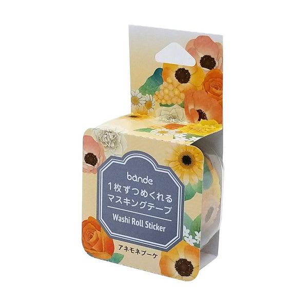 Bande Washi sticker roll Washi Tape - Anemone Flower Bouquet | papermindstationery.com | Anemone, Bande, Flower, Masking Roll Stickers, Plant