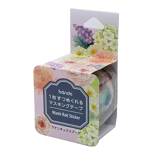 Bande Washi sticker roll Washi Tape - Ranunculus Flower Bouquet | papermindstationery.com | Bande, Flower, Masking Roll Stickers, Plant