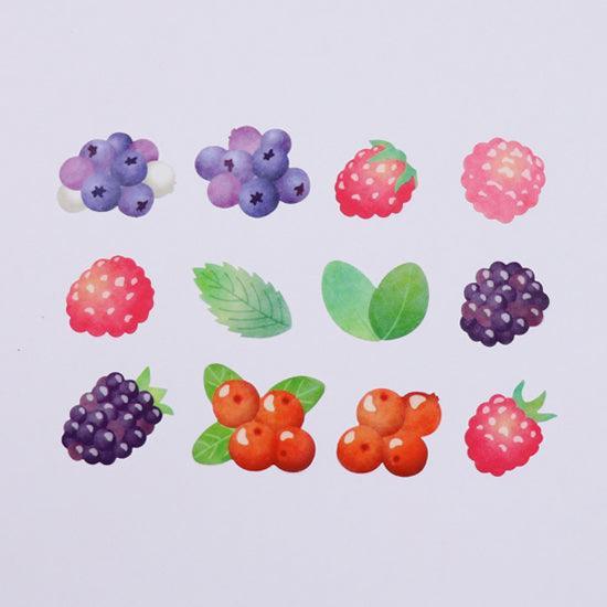 Bande Washi sticker roll Washi Tape - Mixed berry | papermindstationery.com | Bande, Food, Fruit, Masking Roll Stickers