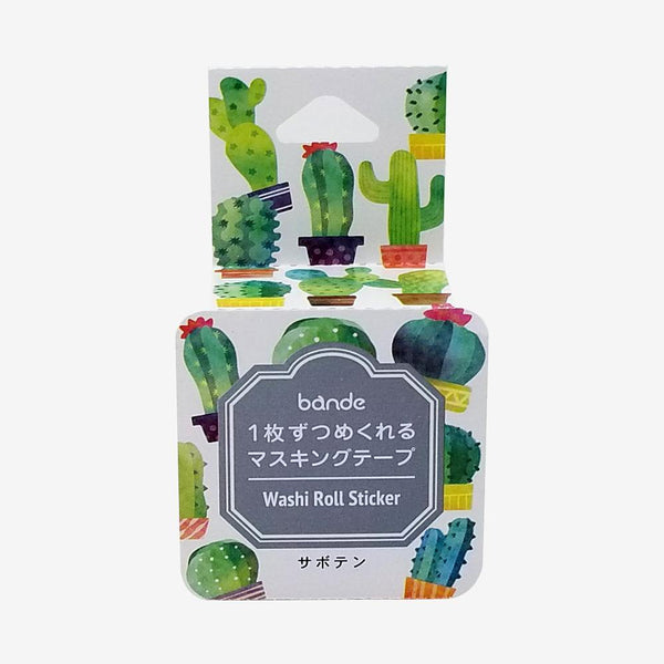Bande Washi sticker roll Washi Tape - Cacti | papermindstationery.com | Bande, Flower, Masking Roll Stickers, Plant