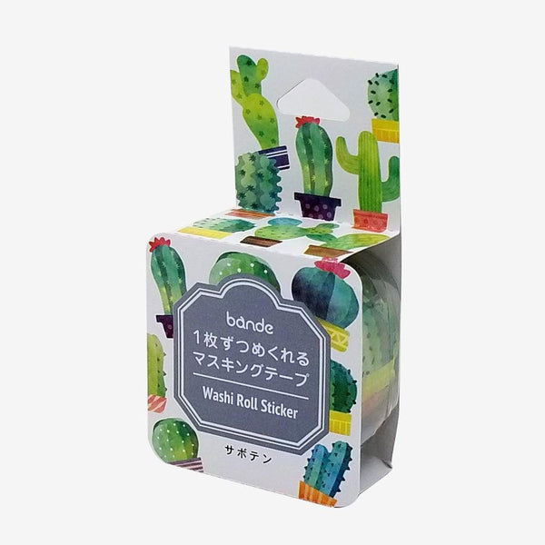 Bande Washi sticker roll Washi Tape - Cacti | papermindstationery.com | Bande, Flower, Masking Roll Stickers, Plant