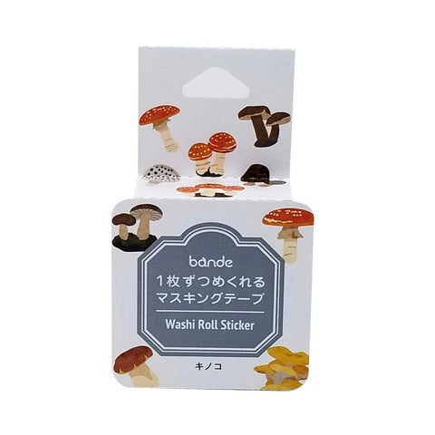 Bande Washi sticker roll Washi Tape - Mushroom | papermindstationery.com | Bande, Flower, Masking Roll Stickers, Plant