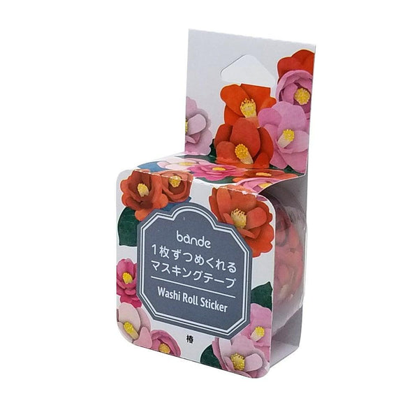 Bande Washi sticker roll Washi Tape - Camellia | papermindstationery.com | Bande, Flower, Masking Roll Stickers, Plant