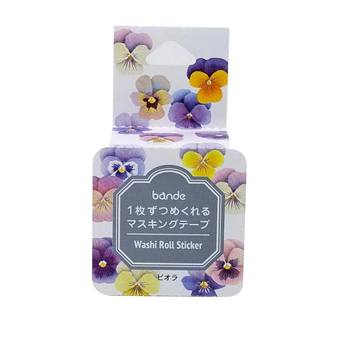 Bande Washi sticker roll Washi Tape - Viola Flower | papermindstationery.com | Bande, Flower, Masking Roll Stickers, Plant