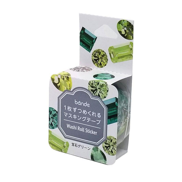 Bande Washi sticker roll Washi Tape - Green Gemstone | papermindstationery.com | Bande, Gem, Masking Roll Stickers, Others