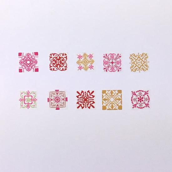 Bande Washi Sticker Roll Mini - Red Tile | papermindstationery.com | Bande, Masking Roll Stickers, Others