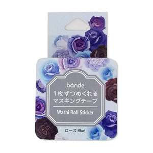 Bande Washi sticker roll Washi Tape - Blue Rose Flower | papermindstationery.com | Bande, Flower, Masking Roll Stickers