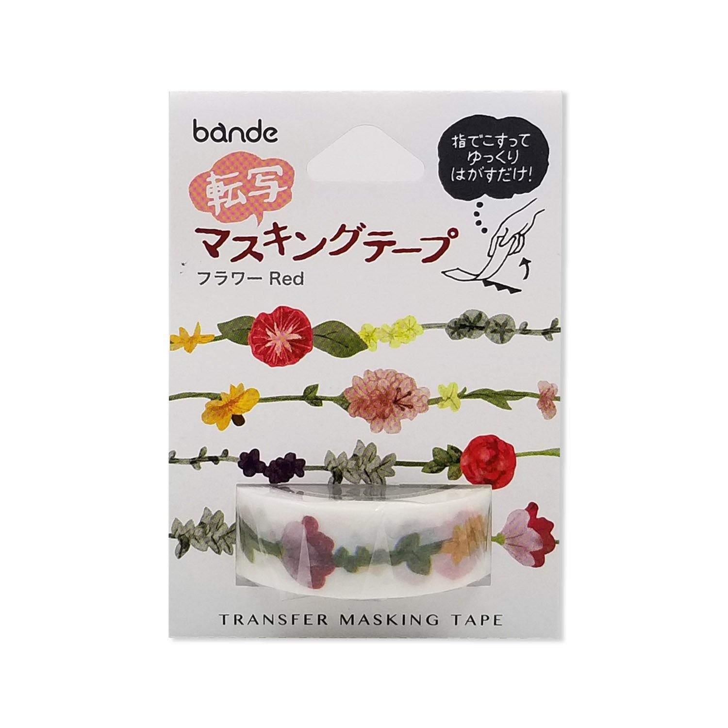 Bande Washi Tape Transfer Masking Tape - Red Flower Garland | papermindstationery.com | Bande, Flower, Transfer Tapes, Washi Tapes